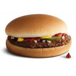 Hamburger, 250 Calorie, 100% Pure Beef, with Ketchup, Kimchi Slices, Onions, No Artificial Flavors, Preservatives