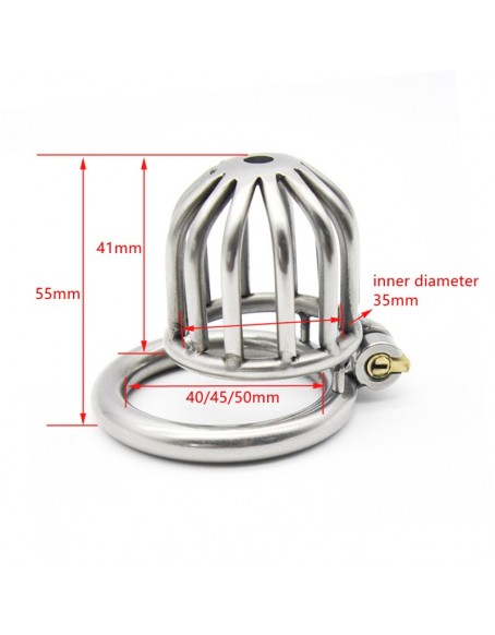 Chastity Cage Tiny with 3 Different Size Rings (1.57 Inch, 1.77 Inch, 1.97 Inch)