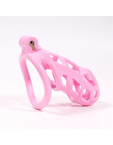 Pink Chastity Cage Sissy, Chastity Lock Devices for Men, 4 Base Ring