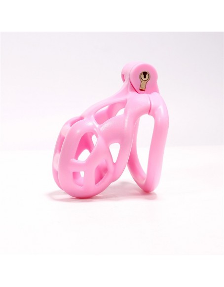 Pink Chastity Device Beginner Chastity Device for Male Penis with 4 Base Ring, Tight