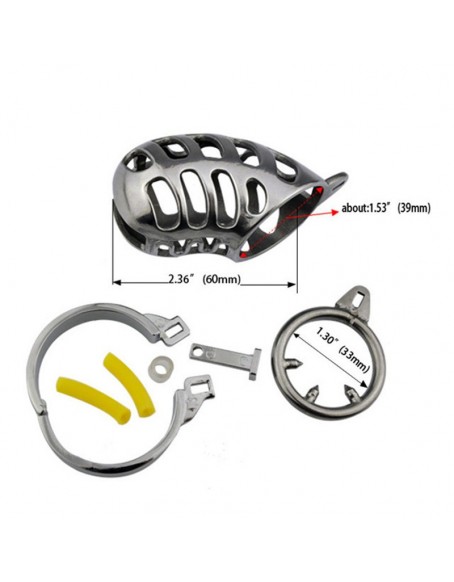Spiked Chastity Cage for Men, Chastity Cage with Spikes, Stainless Steel  Toy with anti-off ring, 4 Rings