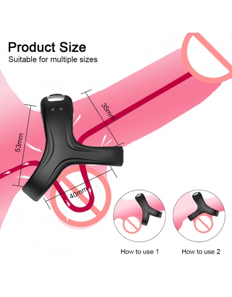3 in 1 Male Vibrating Penis Ring for Men Couples, Sex Silicone Vibrator Ring 10 Vibration Modes, Waterproof Usb Rechargeable Cock Ring