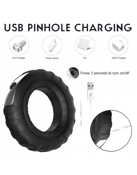 3 in 1 Remote Control Vibrating Cock Ring Delay Ejaculation, Adjustable Penis Ring with 10 Frequencies for Men, Silicone Black， Adult Sex Toys & Games