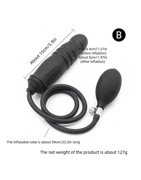 Beginner Prostate Massager, Black Classic, Prostate Milking Machine with Anal Plug, Silicone Waterproof Sex Toy for Male and Female, Smooth Surface, Size Can Be Adjusted