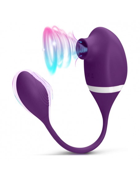2 in 1 Clit Sucking Sex Toy with Vibrating Egg, Clitoral Vibrator with 7 Suction 10 Vibration Modes, G-spot & Clitoris Sucking & Vibrating Dual Stimulator Toys for the Clit, Rechargeable Waterproof Adult Sex Toy