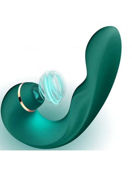 3 Keys Rechargeable Women G Spot Toy for Clit and Vagina Stimulation, Clit Vibrato & Dildo Vibrator with Multi Powerful Vibrations，270-degree Arch Design Best Sex Toy with Independent Clit Stimulator, Green