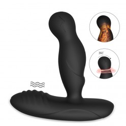 Prostate Massager Anal Vibrator Remote Controlled 16 Vibration Modes, Heating Function Rechargable Black Anal Butt Plug Spot Vibrator for Men Woman or Couples Fun