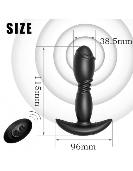 Remote Control Anal Vibrator for Female Male, rechargeable Thrusting Anal Vibe with 10 Vibration Modes, dual Motor Silicone Vibrating Prostate Massager