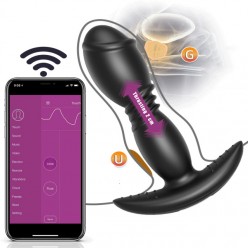 Remote Control Anal Vibrator for Female Male, rechargeable Thrusting Anal Vibe with 10 Vibration Modes, dual Motor Silicone Vibrating Prostate Massager