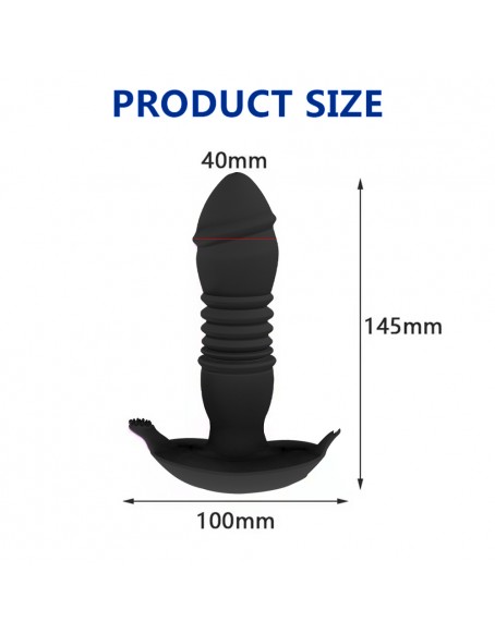 Thrusting Anal Toy Remote Controlled 10 Vibration Modes and 3 Swing Motion, Waterproof G Spot Thrusting Anal Vibe Clitoris Anus Stimulation for Men Women