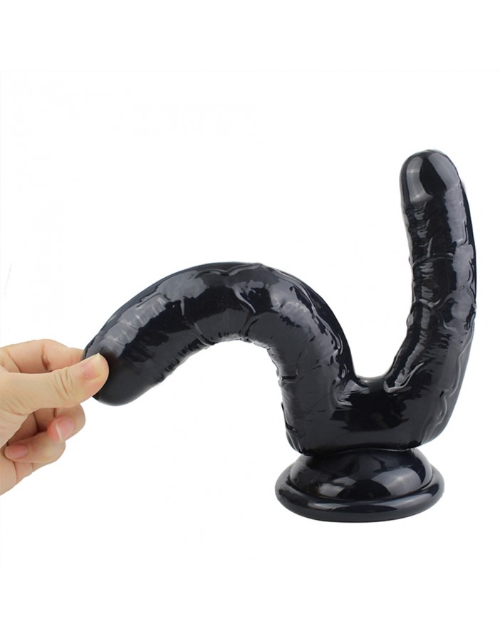 Big Realistic Double Penetration Dildo for Women or Couples, Double Penetration Sex Toys with Simulated Penile Sucker, dp Dildos with Suction Cup, Silicone, Soft but Firm Enough, 8.7 Inch