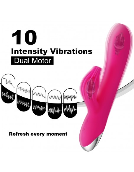 G Spot Rabbit Vibrator Red Waterproof Dildo Vibrator With 8 Tentacles Adult Sex Toys for Women
