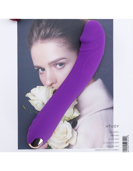 Purple G-spot Vibrator Realistic Dildo for Women with 10 Vibrations Vagina Clitoris Anal Stimulator One Click to Orgasm Vibes Smooth Silicone Soft Vibrator Solo Play or Couples