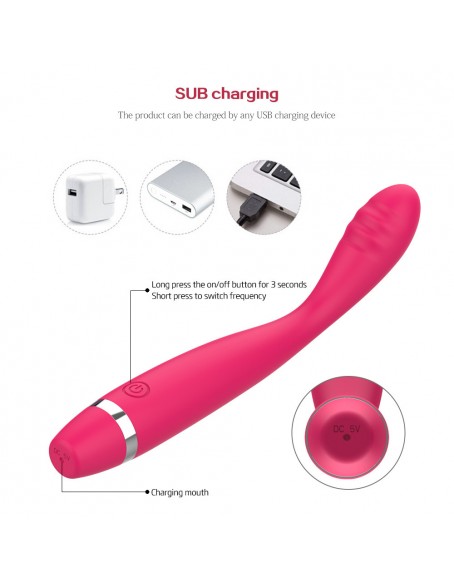 Red Bendable Finger Vibrator 10 Vibrations Silicone G Spot Vibrator for Women Quick Orgasm Vagina Massagers Rechargeable