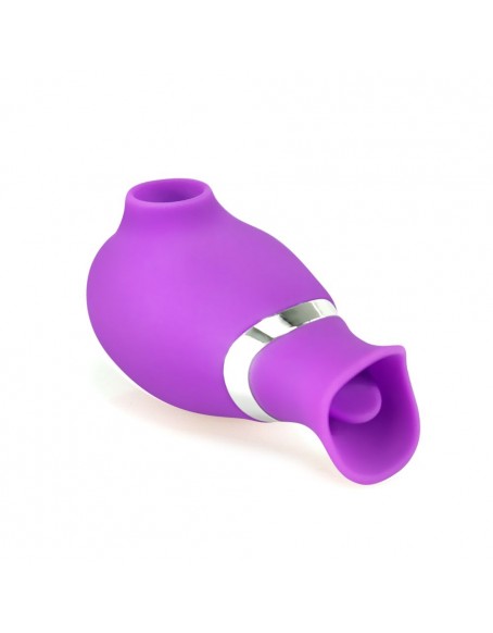 Nipple Massager with 6 Powerful Vibrations, Purple 2 in 1 Nipple Sex Toy, Licking & Sucking Silicone Massage Nipple for Woman Couple, Nipple Stimulators