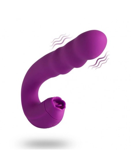 Purple G Spot Vibrator with 360°rotating & Vibrating Head, Silicone 3 in 1 Clit Tongue Gspot Vibrator with 10 Modes for Oral Sex Orgasm, Vaginal Vibrating Stimulator Adult Sex Toys for Women Couples, Anal Breast Nipple Massager, Waterproof