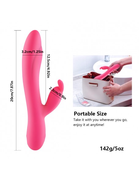 Most Powerful Original Rabbit Style Vibrator with Bunny Ears Rose 16 Function G Spot Vibrator Independent Control Usb Rechargeable