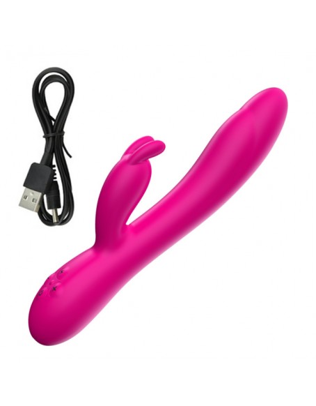 Most Powerful Original Rabbit Style Vibrator with Bunny Ears Rose 16 Function G Spot Vibrator Independent Control Usb Rechargeable