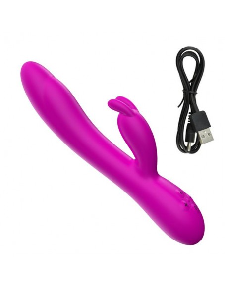 The Best Purple Silicone Multi Speed Rabbit G-spot Vibrator with Bunny Ears for Clitoris Nipple Dildo Stimulation Powerful 16 Vibration Patterns