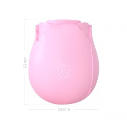 Pink Sex Toy Rose Flower Vibrator 2 in 1 Ibrating Nipples Clitoral Stimulator, Rose Sucking Vibrator with 7 Suction Speeds, Waterproof Rechargeable Adult Rose Toy for Women
