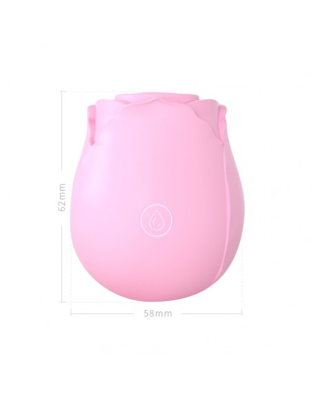 Pink Flower Vibrator 2 in 1 7 Suction Speeds Nipples Clitoral Stimulator, Waterproof Rose Vibrator Rechargeable Adult Toy for Women