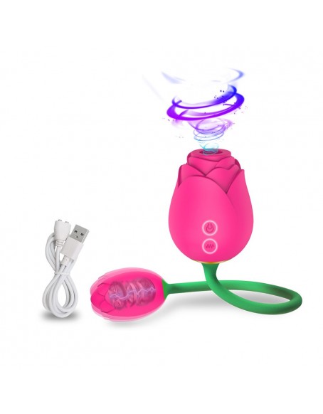 Rose Sex Toy G Spot Vibrating, 5 Suction 10 Vibration Modes 2 in 1 Tongue Vibrators and Clit Stimulator for Women, Red Life Waterproof Rose Clit Toy, USB Charging