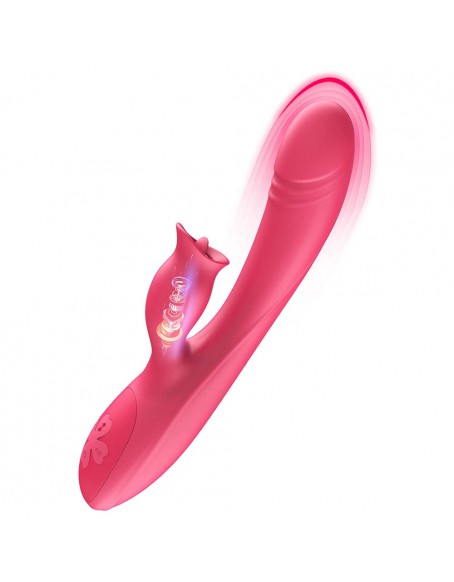 Women's Rabbit Vibrator for Beginners, Rechargeable 3 in 1 Clitoral Licking Tongue Vibrator with 7 Pulsations 10 Vibrations, Adults Rabbit Vibrators Silicone Sex Toys for Women & Games